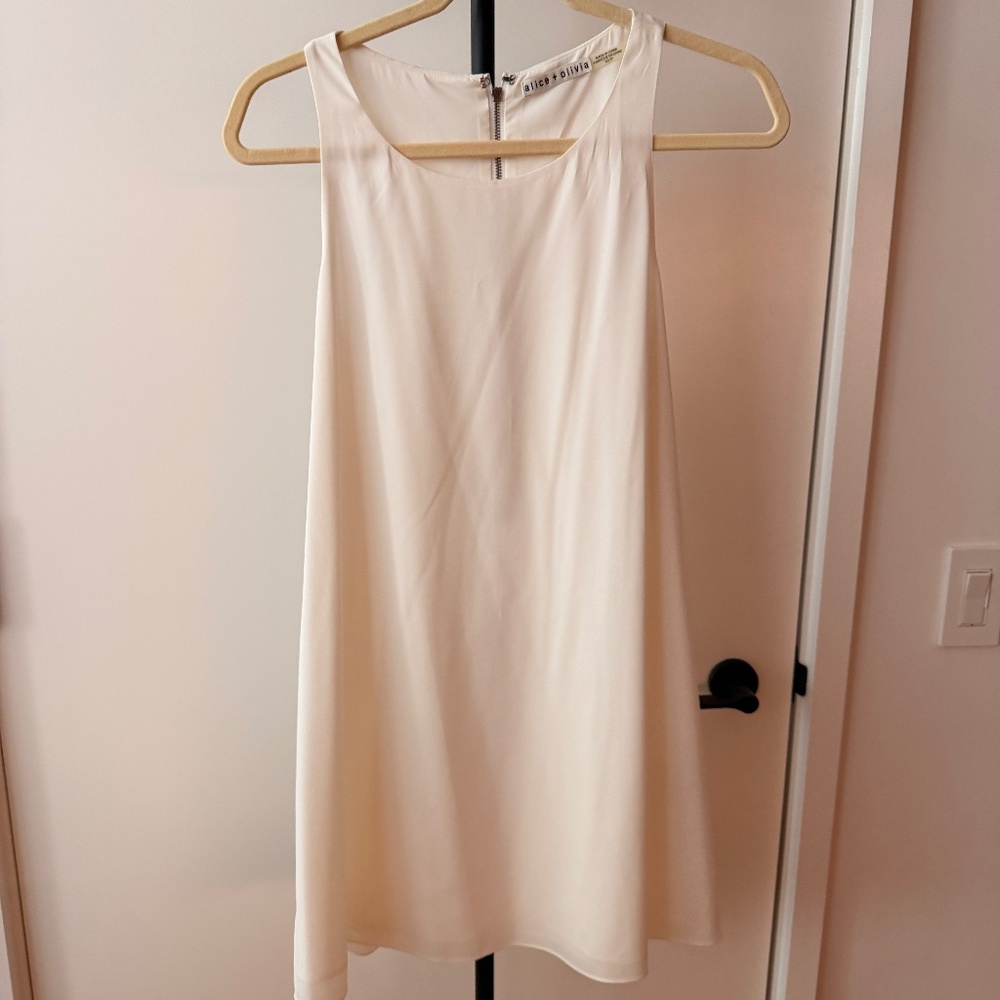 Alice + Olivia - White Crepe Mini Tank Dress - Size XS